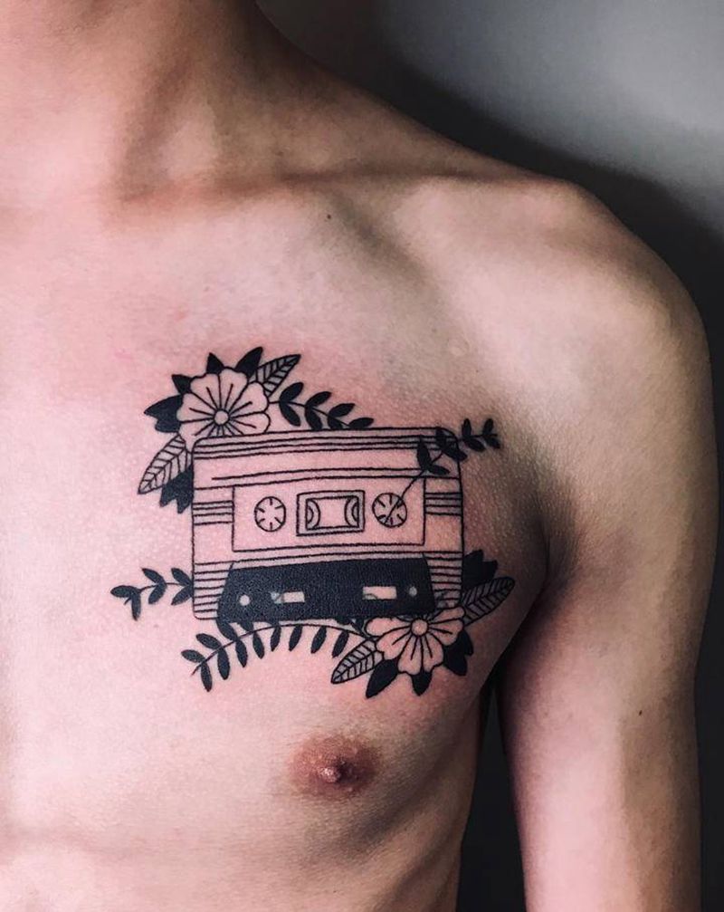 #遮盖# 小清新纹身图片_胸部纹身图案