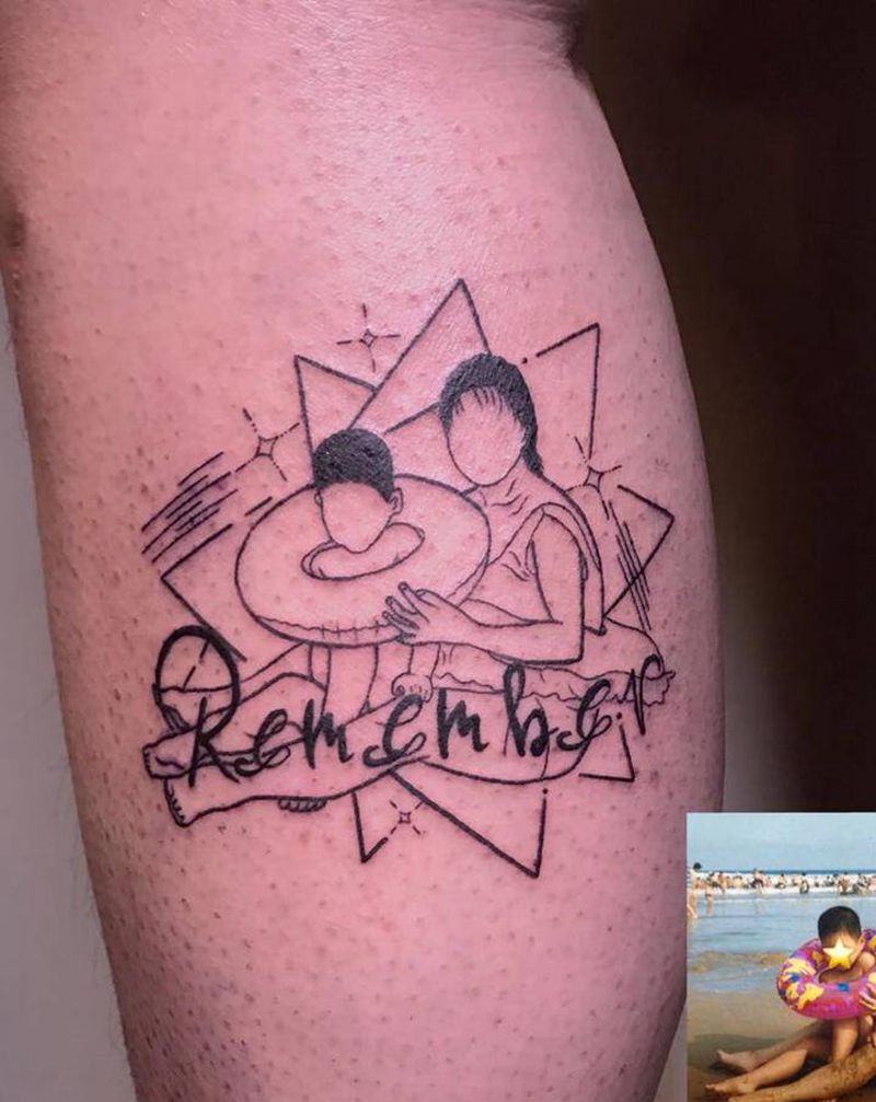 Remember✨纹身图片_腿部照片风纹身图案