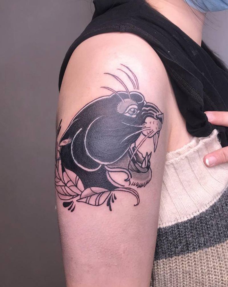 遮盖 ｜豹子✨纹身图片_手臂Old School纹身图案