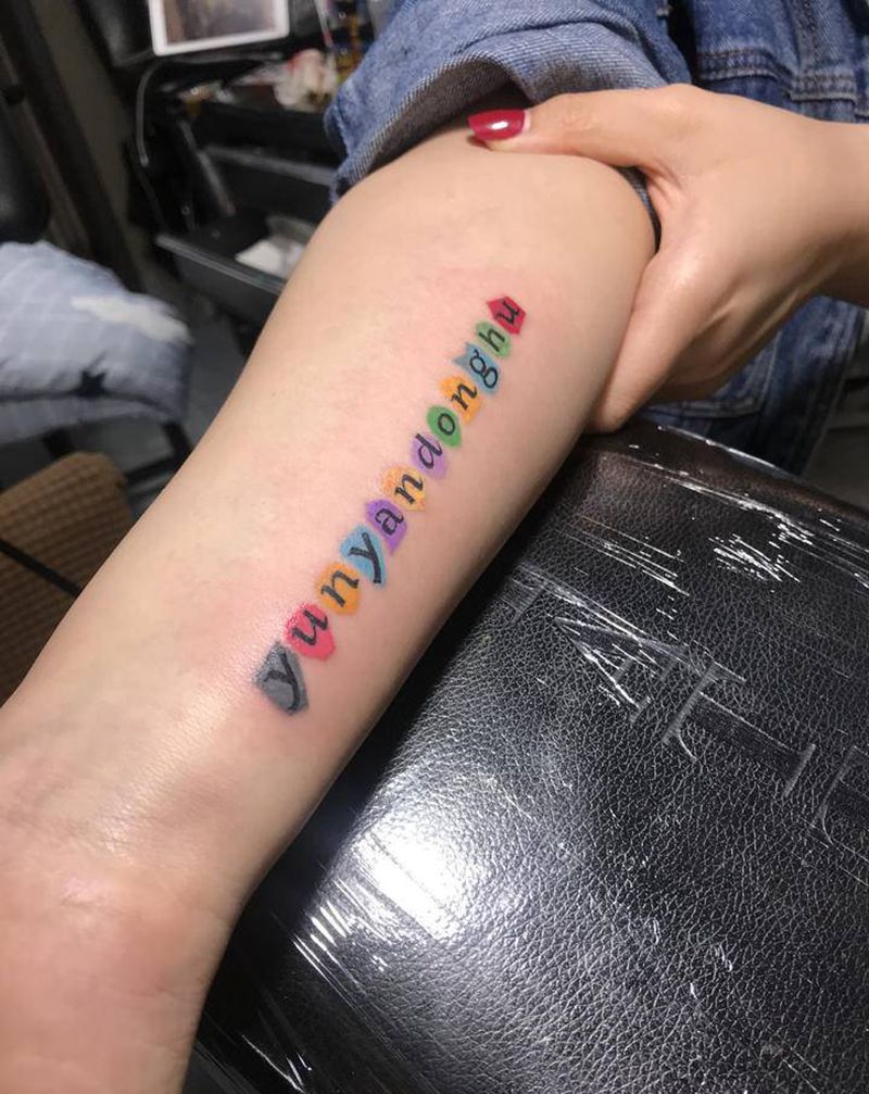 字母纹身图片_手臂纹身图案