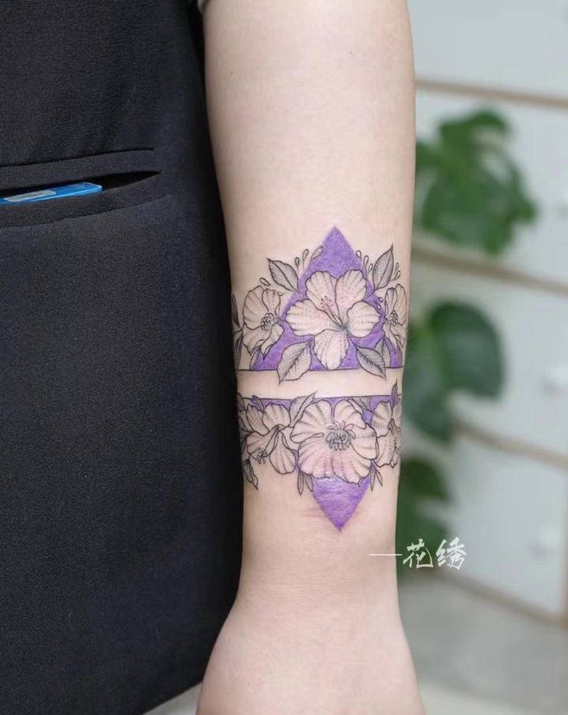 遮盖疤痕纹身图片_手部手臂水彩水墨纹身图案