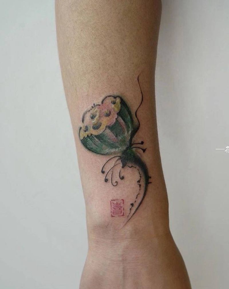 遮盖纹身图片_手部手臂水墨水彩纹身图案