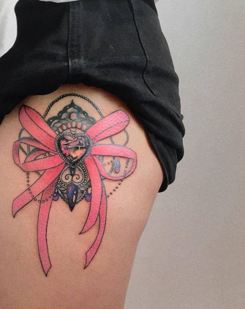 美不美看大腿纹身图片_腿部臀部New SchoolOld School纹身图案