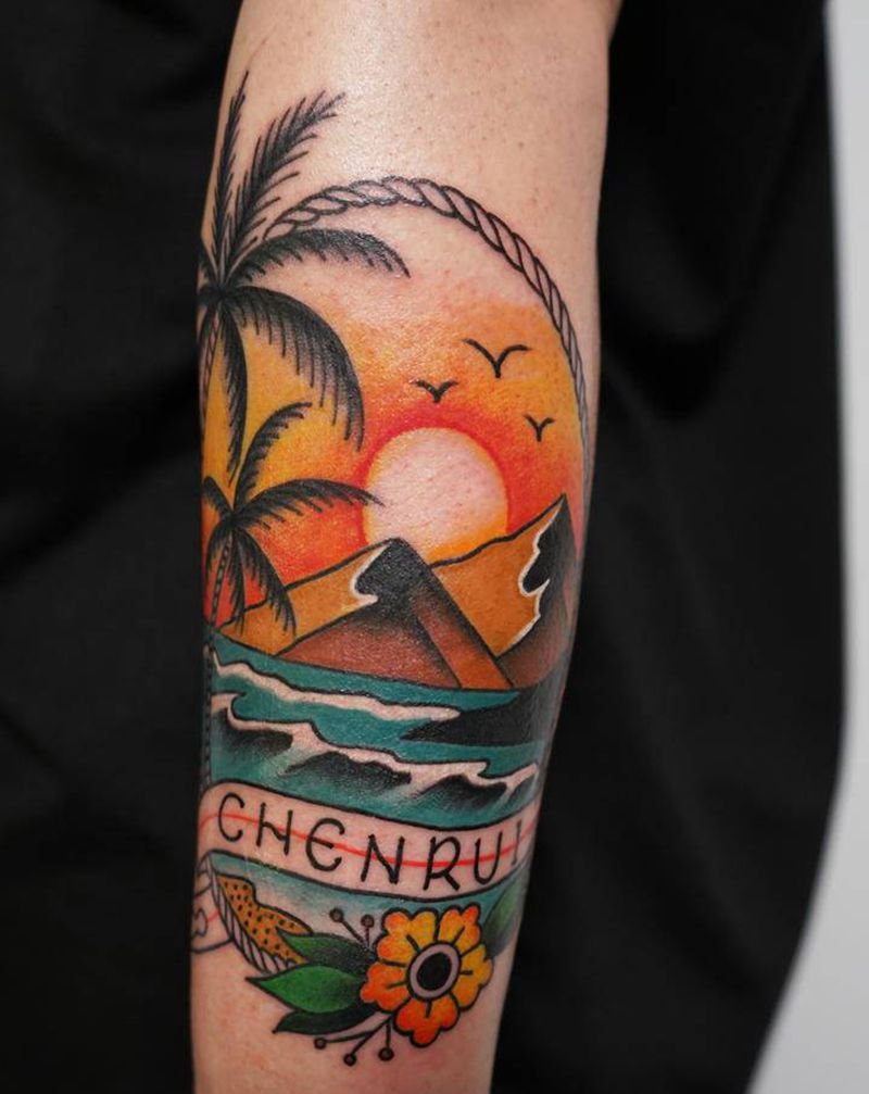 好喜欢纹身图片_手臂肩部Old SchoolNew School纹身图案