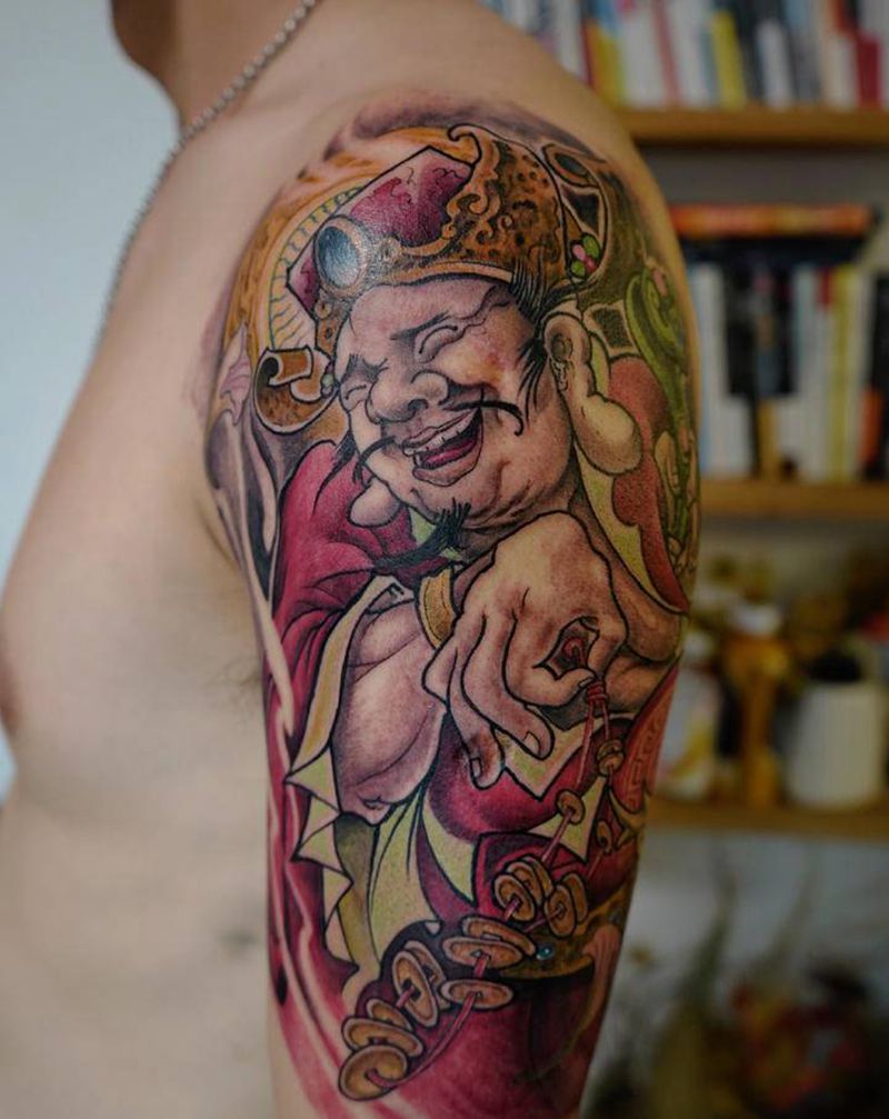 财神纹身图片_手臂腿部New School欧美写实纹身图案