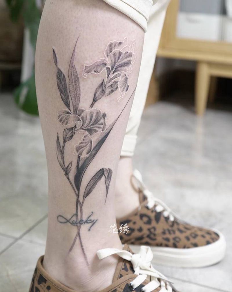 不一样的美纹身图片_腿部手臂点刺几何纹身图案