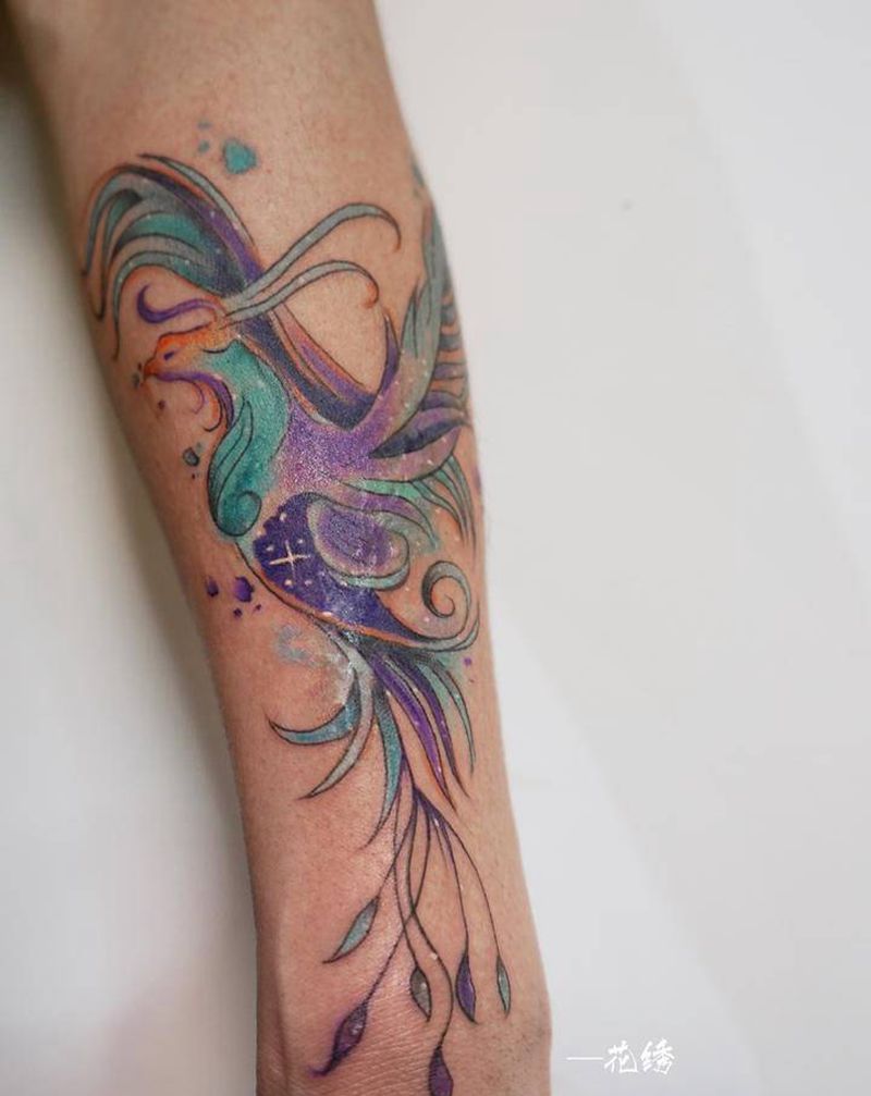 凤纹身图片_手臂肩部New SchoolOld School纹身图案