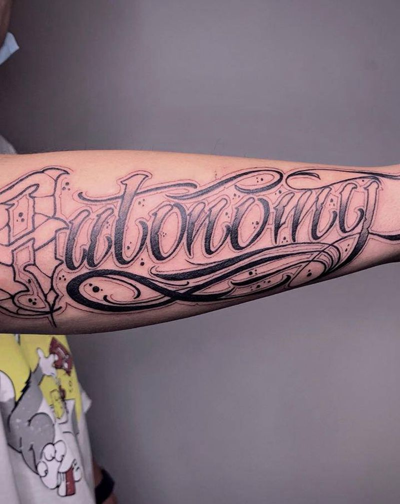 花体字✨纹身图片_手臂花体字纹身图案