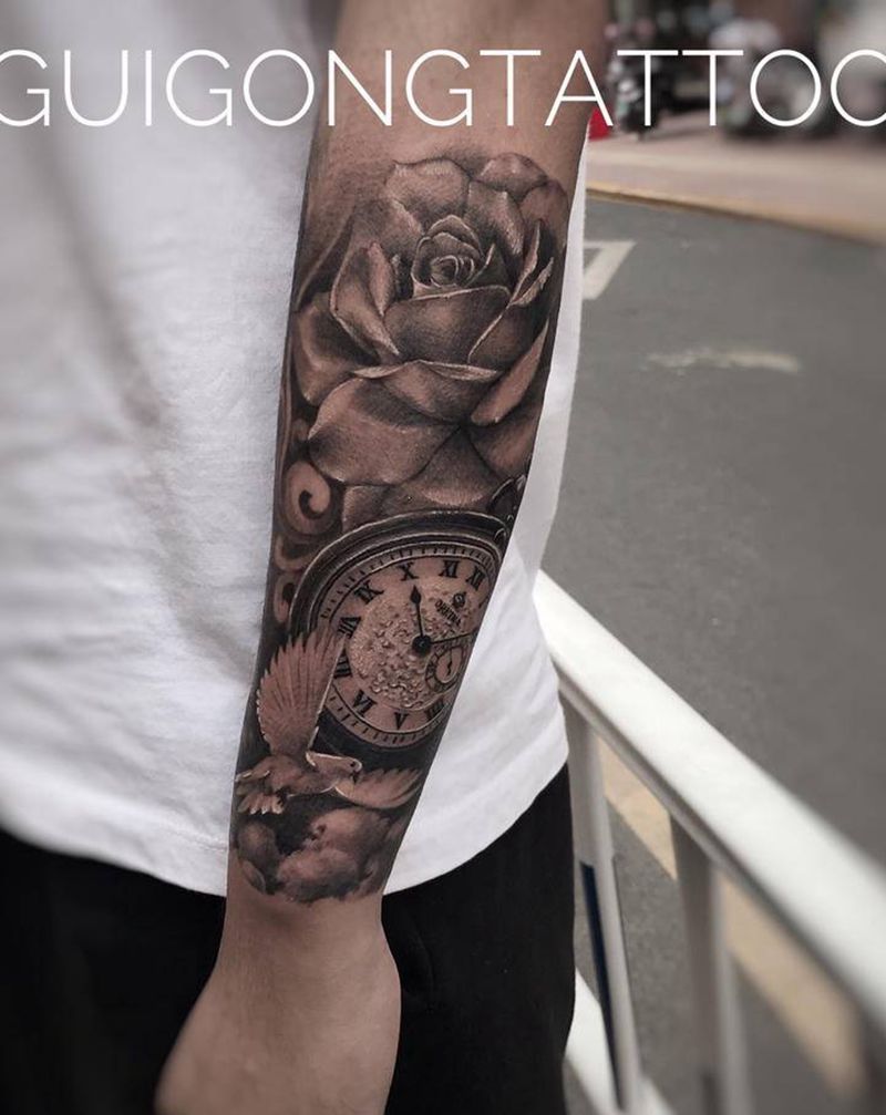 欧美写实包小臂纹身图片_手臂欧美写实纹身图案