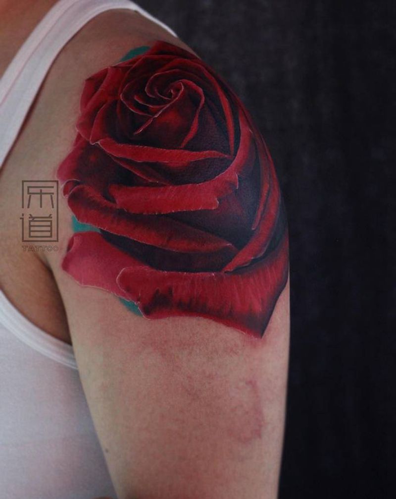 花纹身图片_手臂欧美写实纹身图案