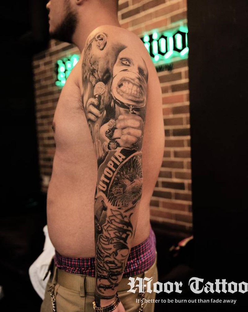 欧美写实花臂纹身图片_手臂手部欧美写实纹身图案