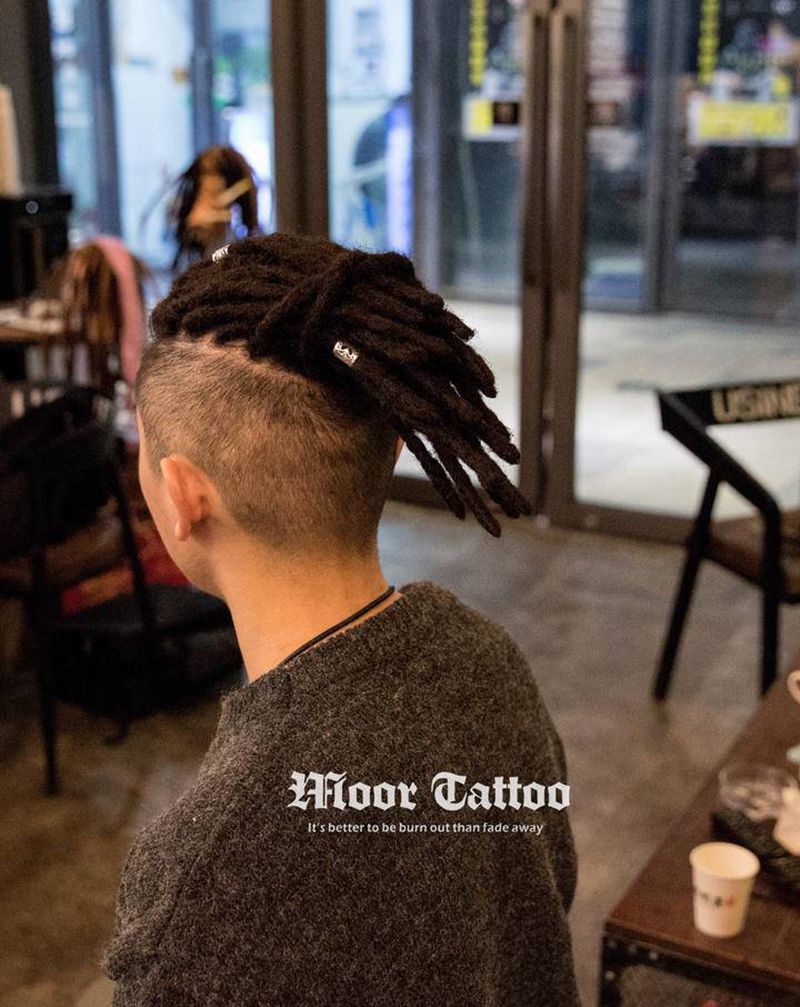 帅气脏辫纹身图片_头纹身图案