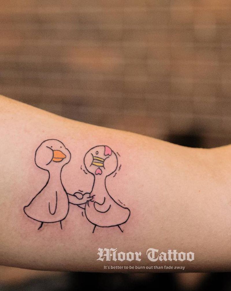 鸭子纹身图片_手臂New SchoolOld School纹身图案