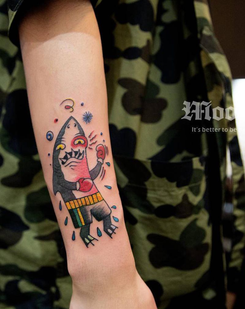 卡通纹身图片_New School纹身图案