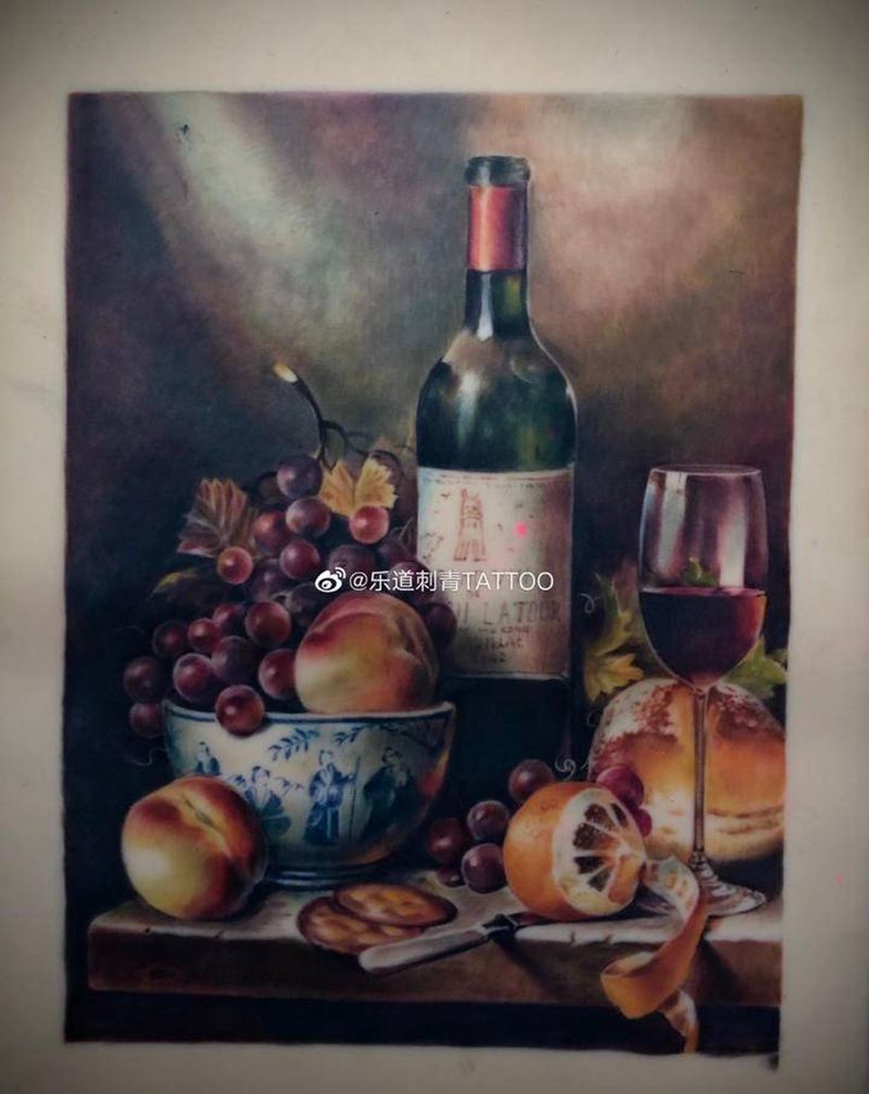 乐道学员日常习作纹身图片_欧美写实静物纹身图案