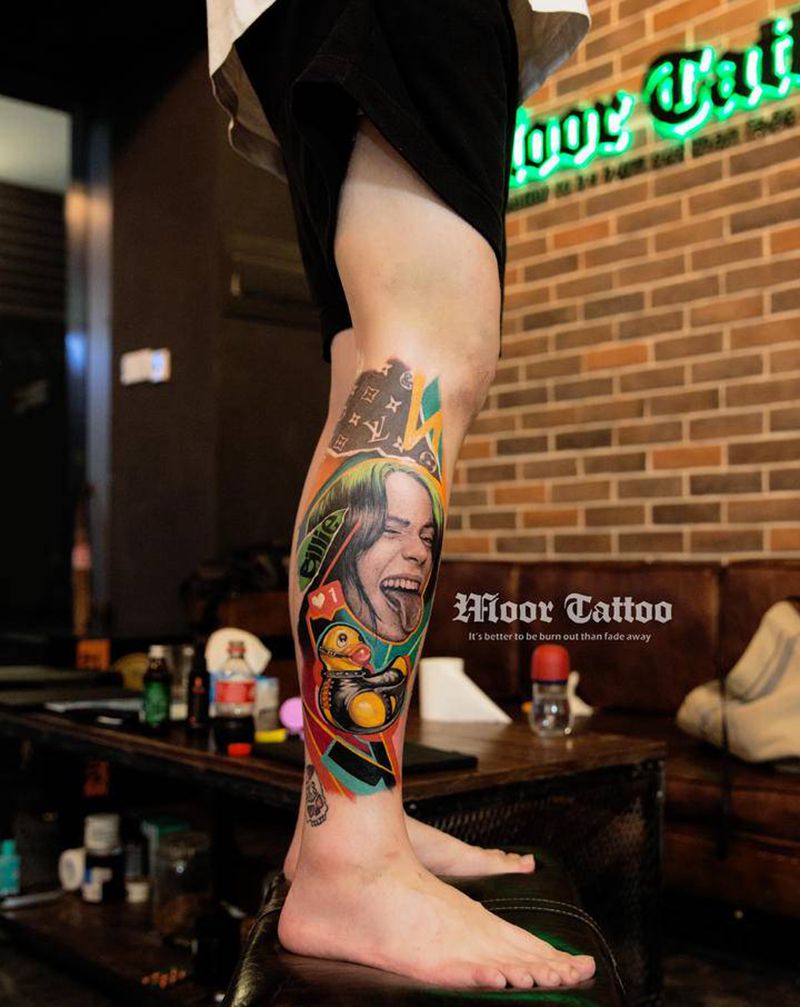 碧莉纹身图片_欧美写实New School纹身图案