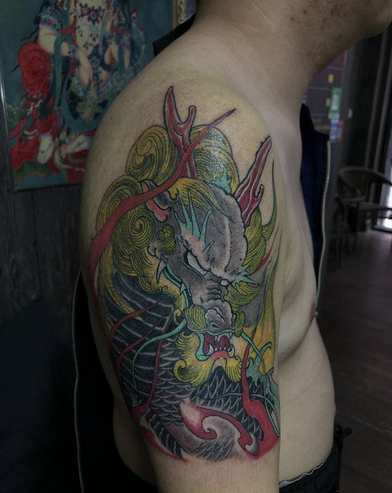 麒麟纹身图片_手臂纹身图案