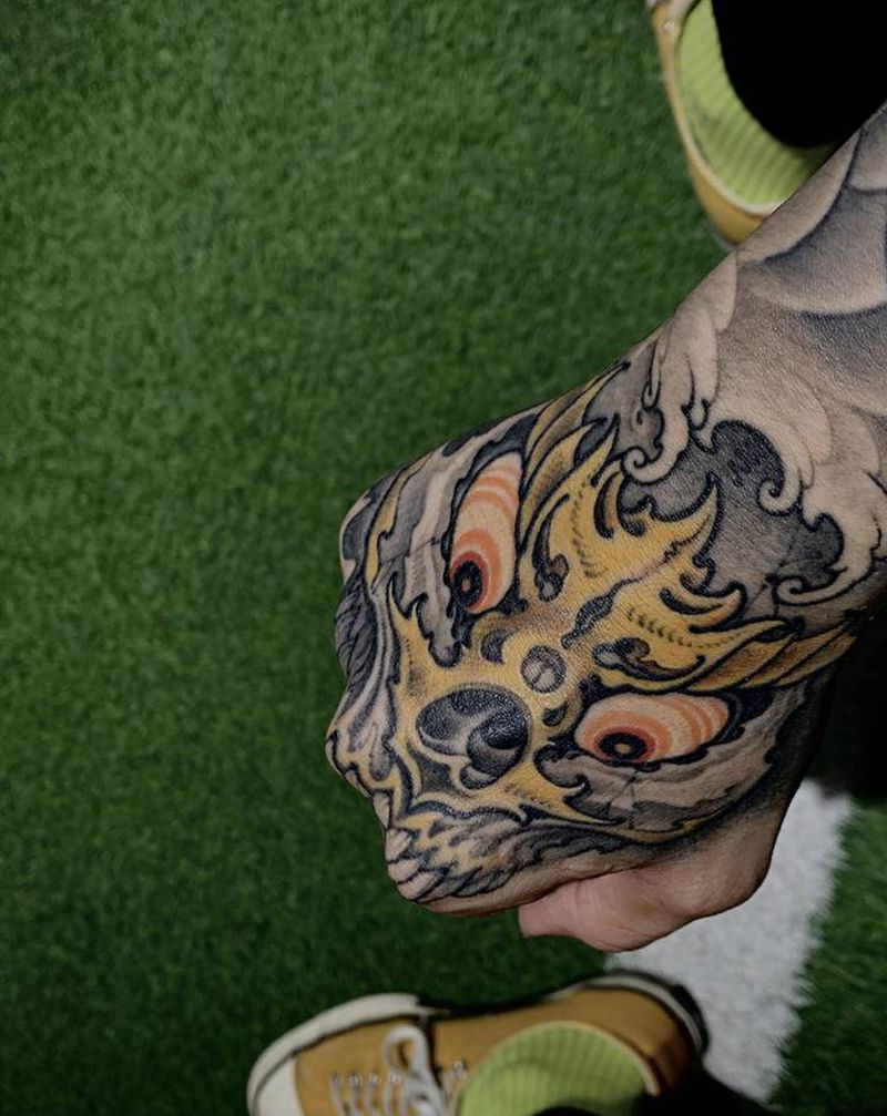 嘎巴拉纹身图片_手部新传统嘎巴拉纹身图案