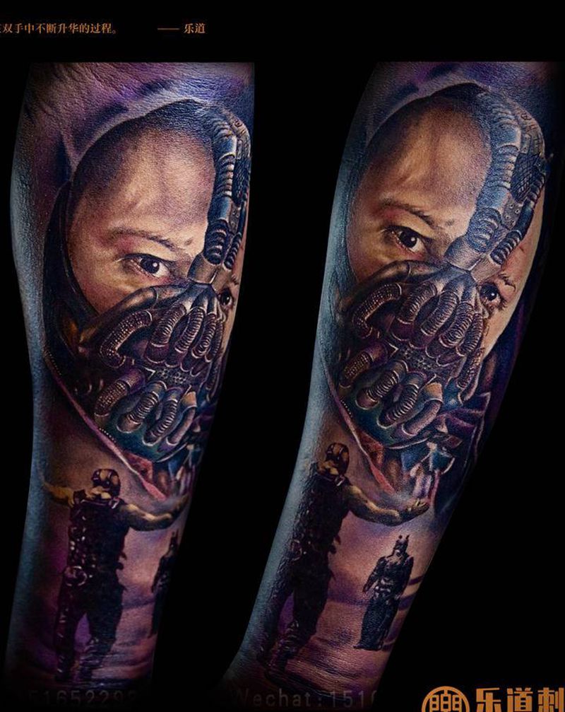 乐道出品 叠彩写实贝恩纹身图片_手臂手部欧美写实肖像彩色写实贝恩纹身图案