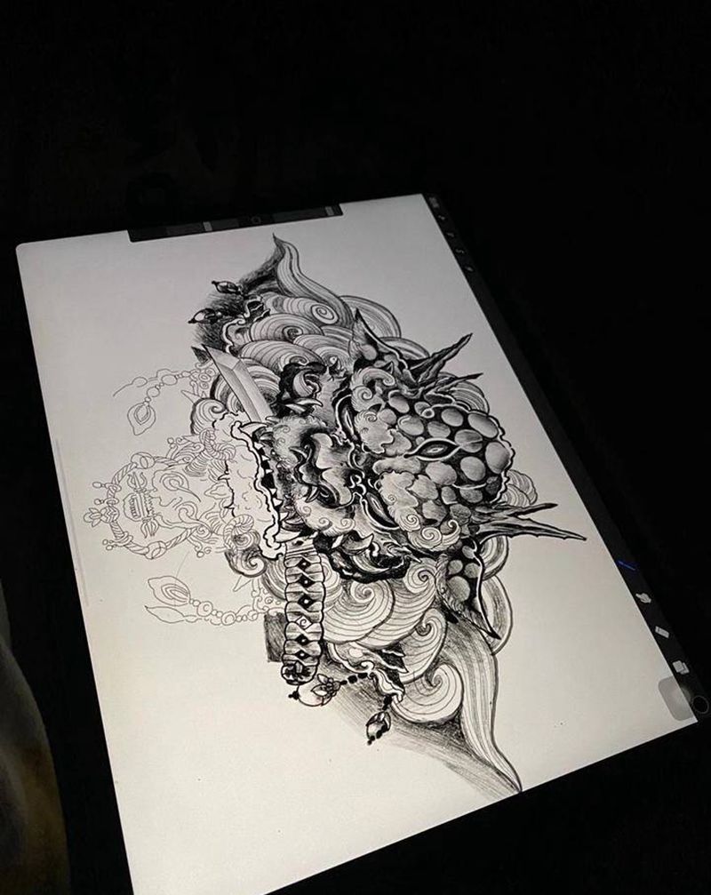 新传统纹身图片_肩部新传统纹身图案