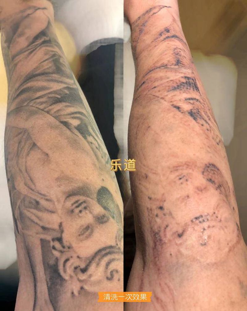一次清洗纹身效果对比纹身图片_手臂欧美写实纹身图案