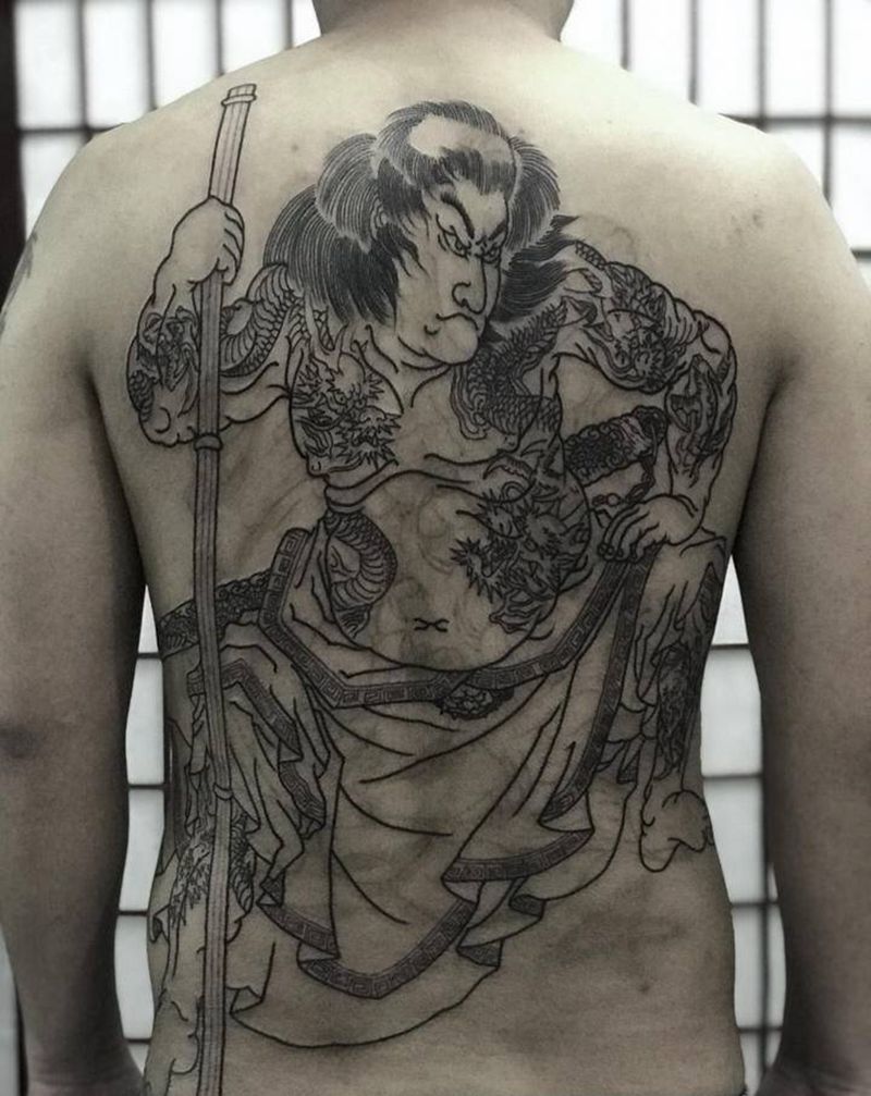 九纹龙通体第一步纹身图片_老传统纹身图案