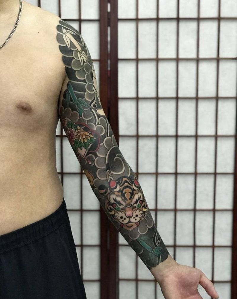 未完待续纹身图片_手臂老传统纹身图案