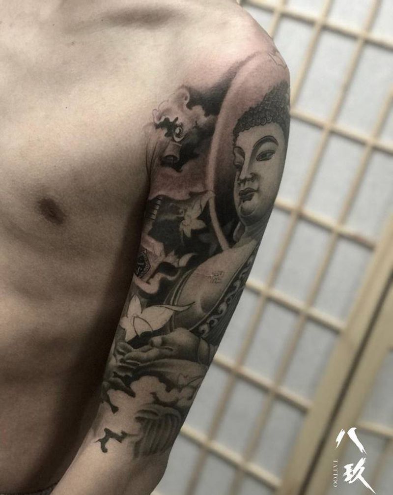 佛纹身图片_新传统纹身图案