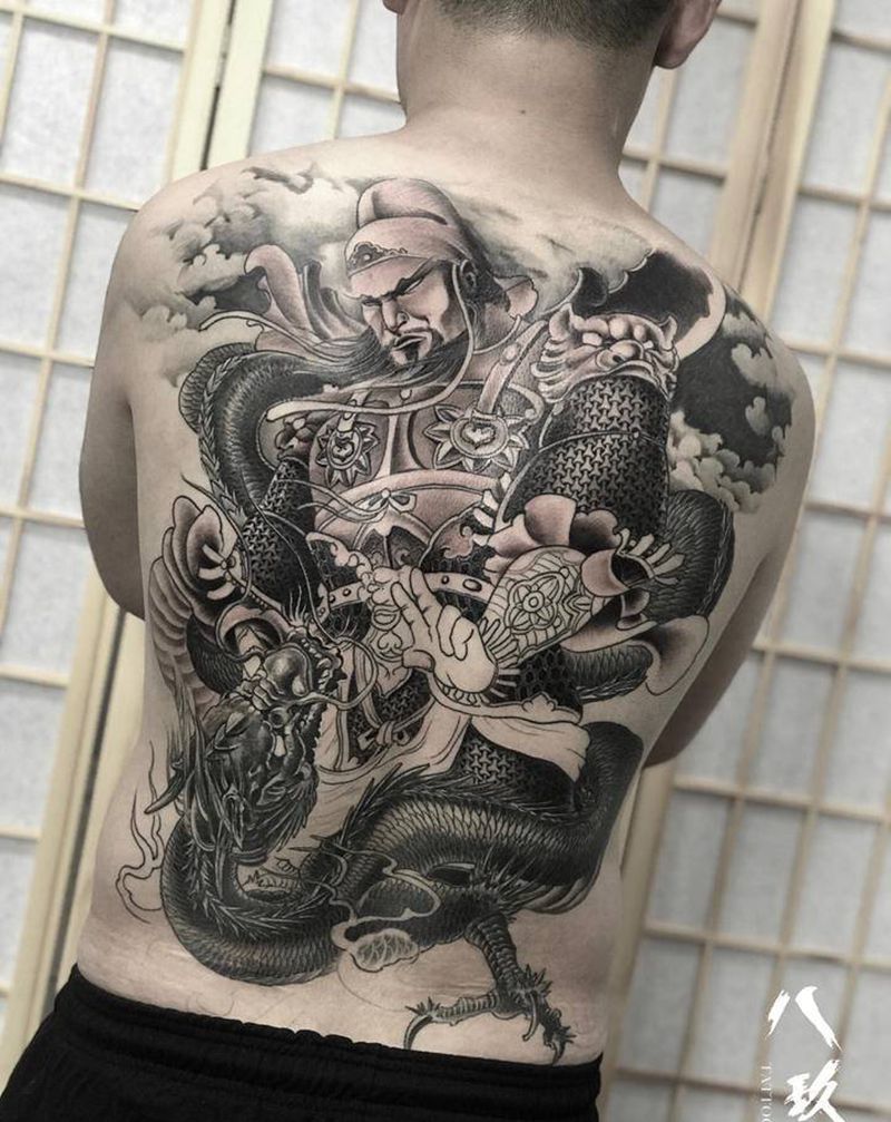 关公纹身图片_新传统纹身图案