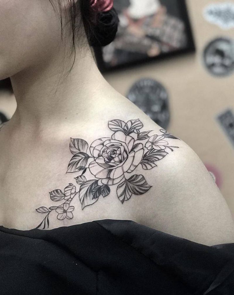 素花纹身图片_几何纹身图案