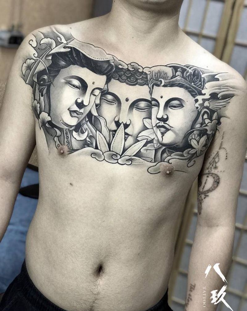 恢复半年后纹身图片_胸部纹身图案