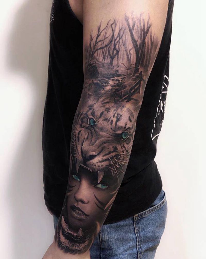 打造健身房最靓的教练纹身图片_手臂纹身图案