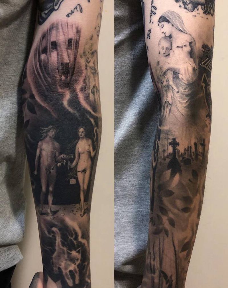 小图拼接纹身图片_手臂纹身图案