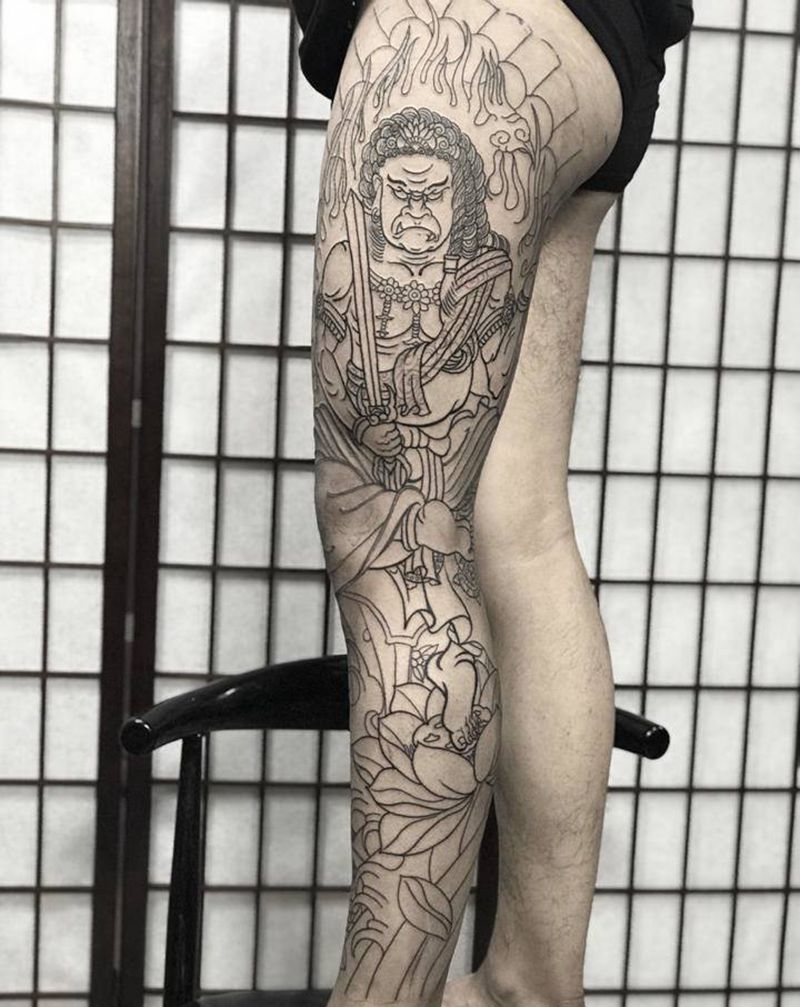 不动明王纹身图片_老传统纹身图案