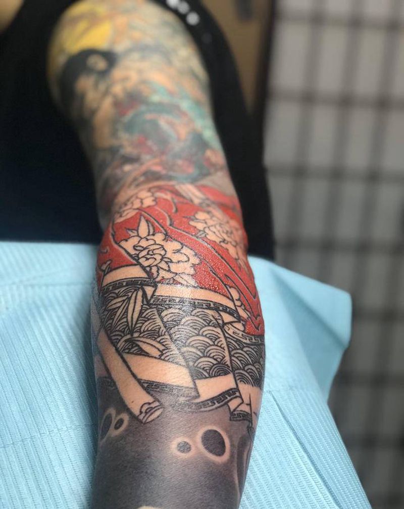 九纹龙,未完纹身图片_手臂新传统纹身图案