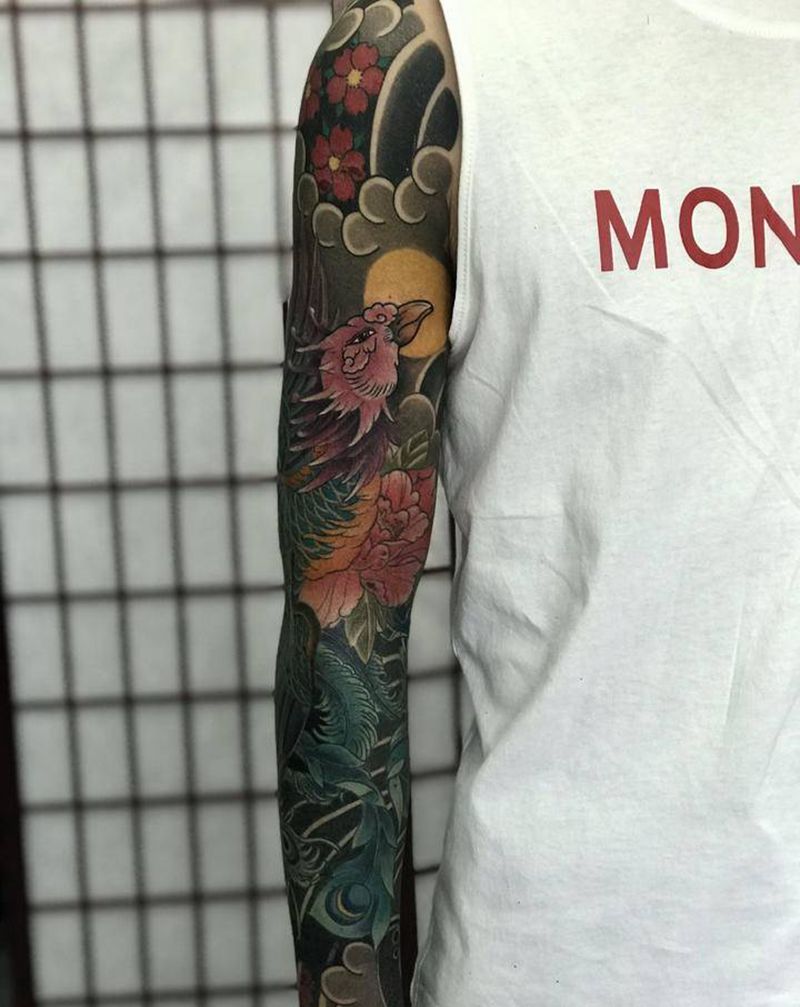 修改遮盖上色。纹身图片_老传统纹身图案