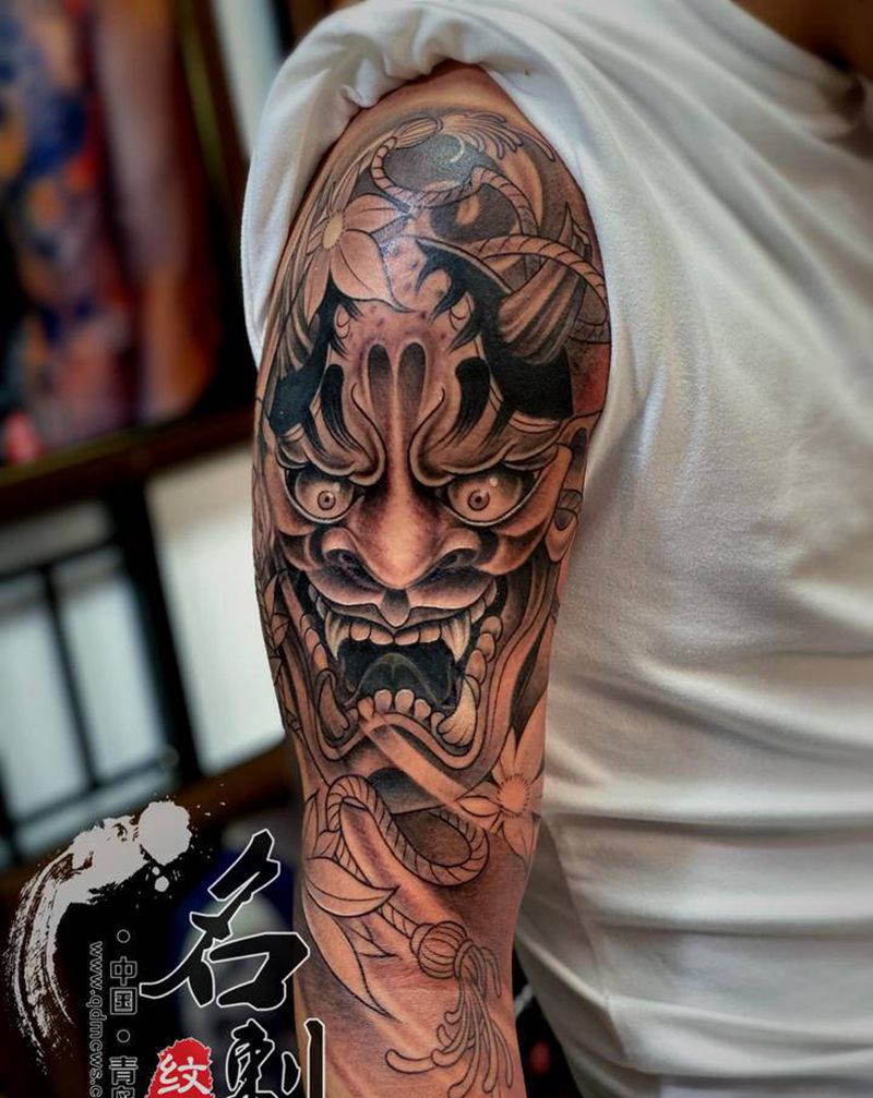 般若纹身图片_手臂新传统纹身图案