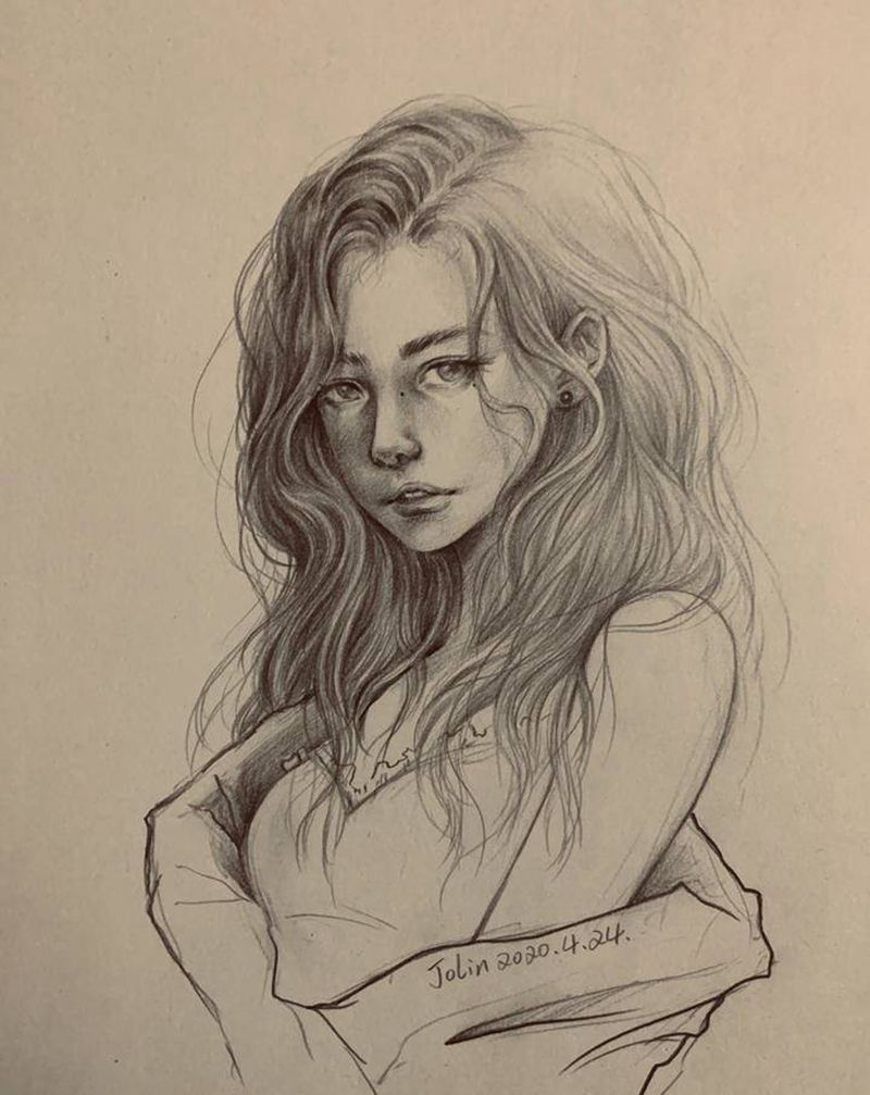 女孩纹身图片_手稿纹身图案