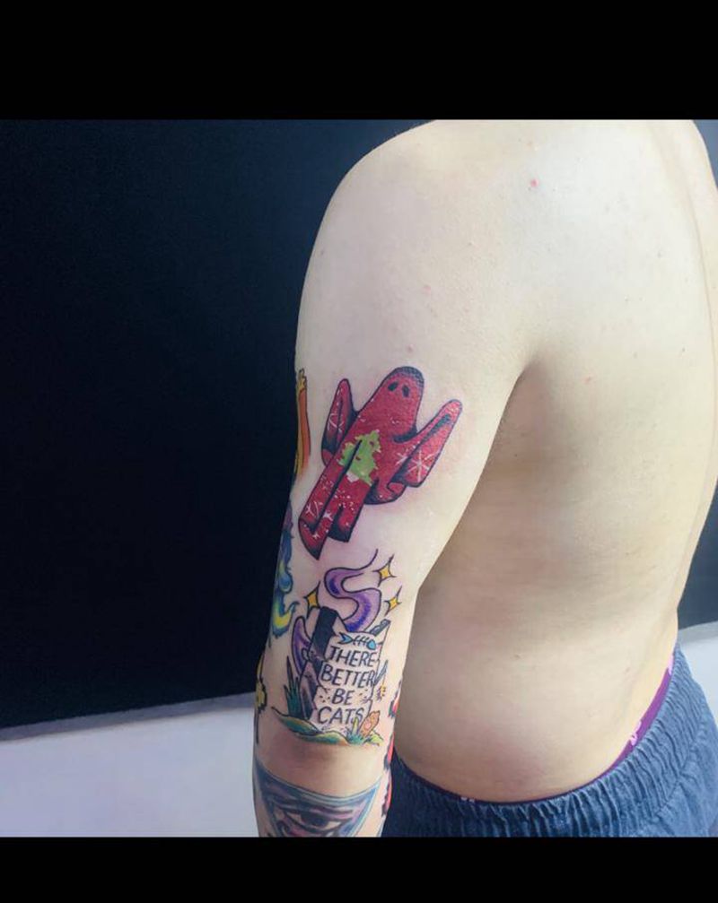 眼瞎系列纹身图片_New School几何纹身图案