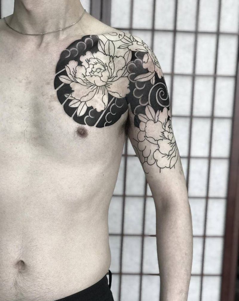 菊花纹身图片_老传统纹身图案