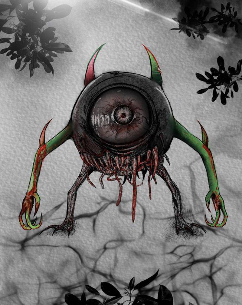 独眼兽纹身图片_手稿纹身图案