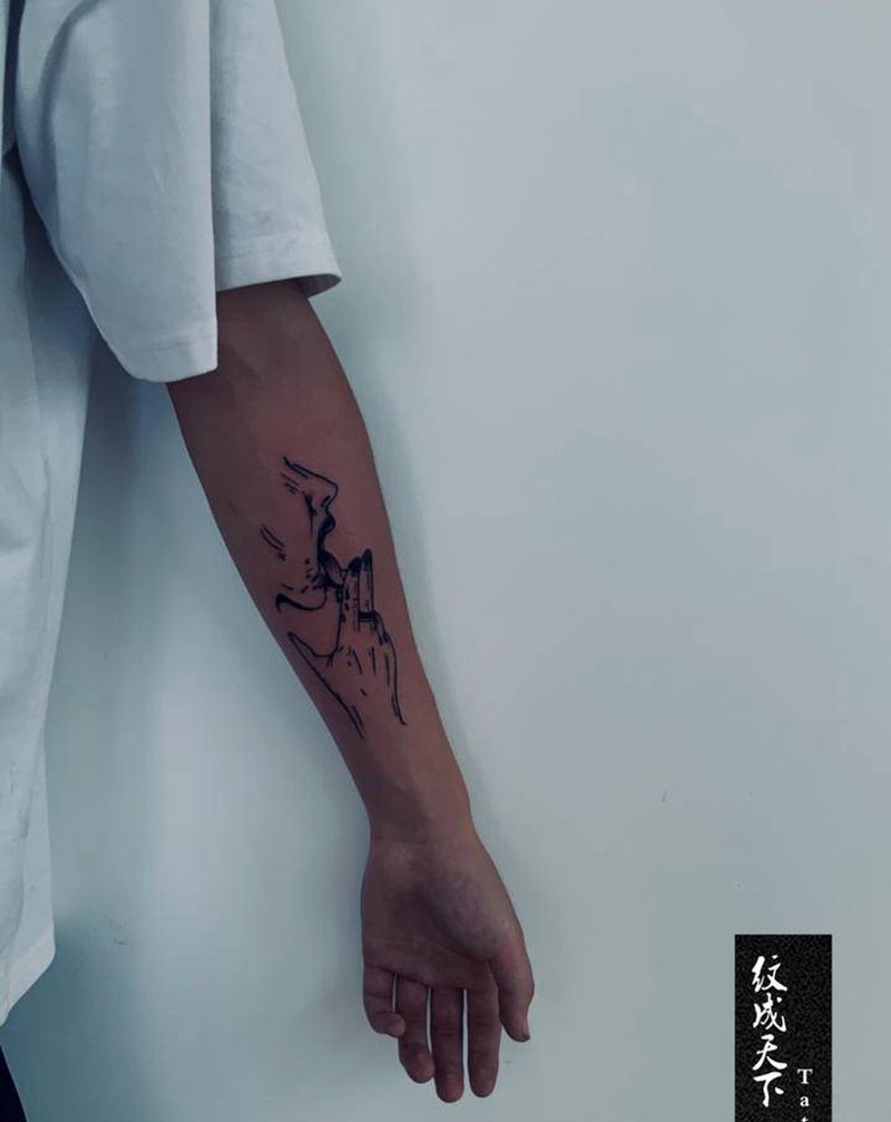 线条纹身图片_手臂几何纹身图案