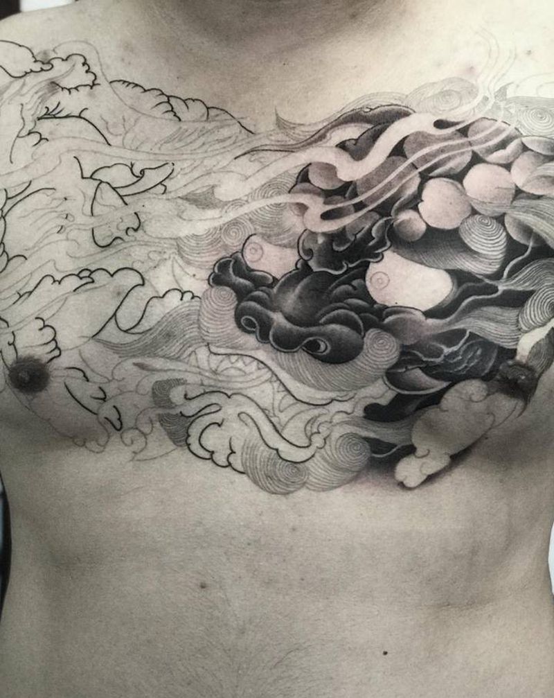 临摹未完纹身图片_新传统纹身图案