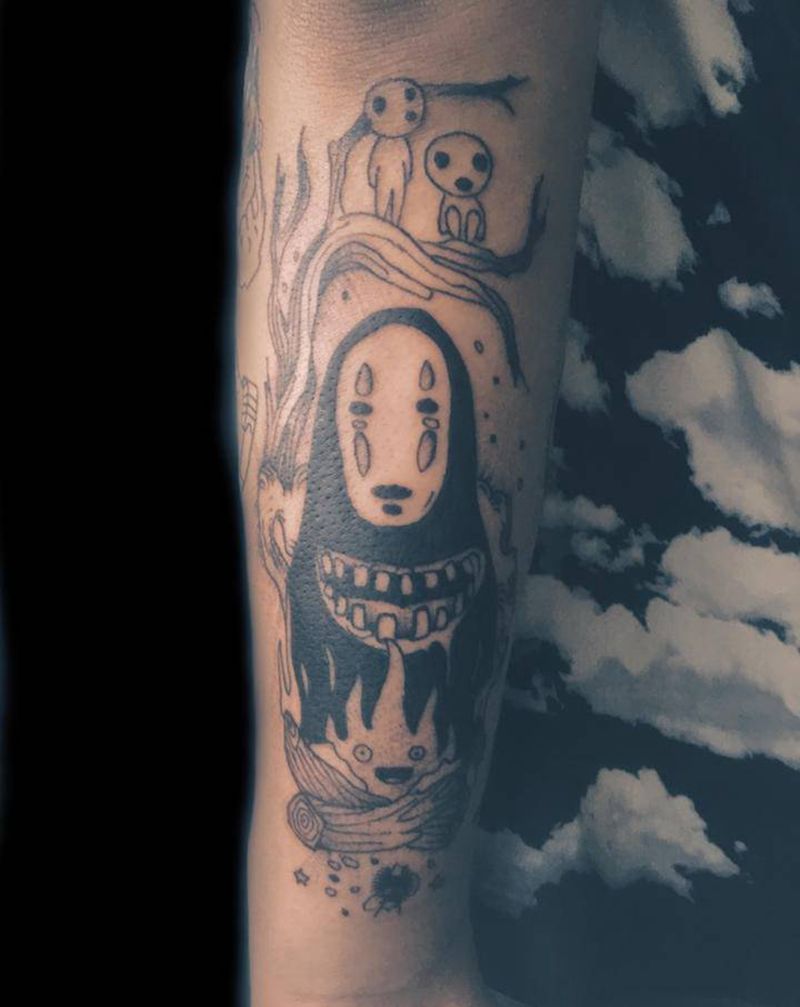 无脸男纹身图片_点刺纹身图案