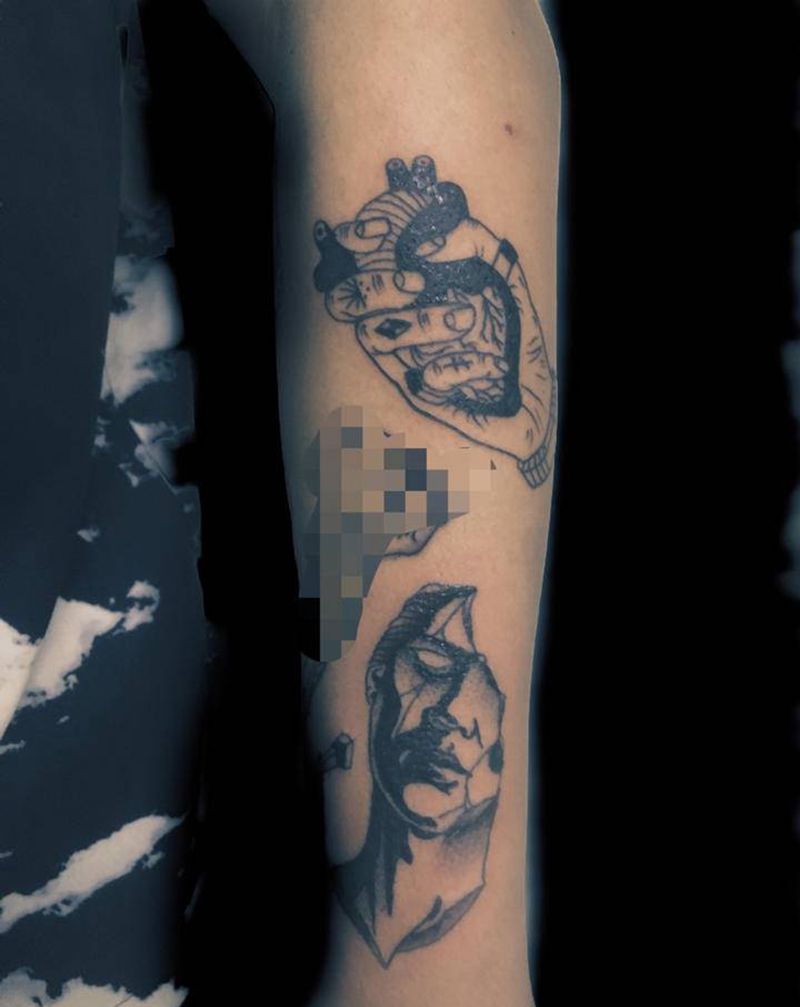 黑灰小图纹身图片_点刺纹身图案