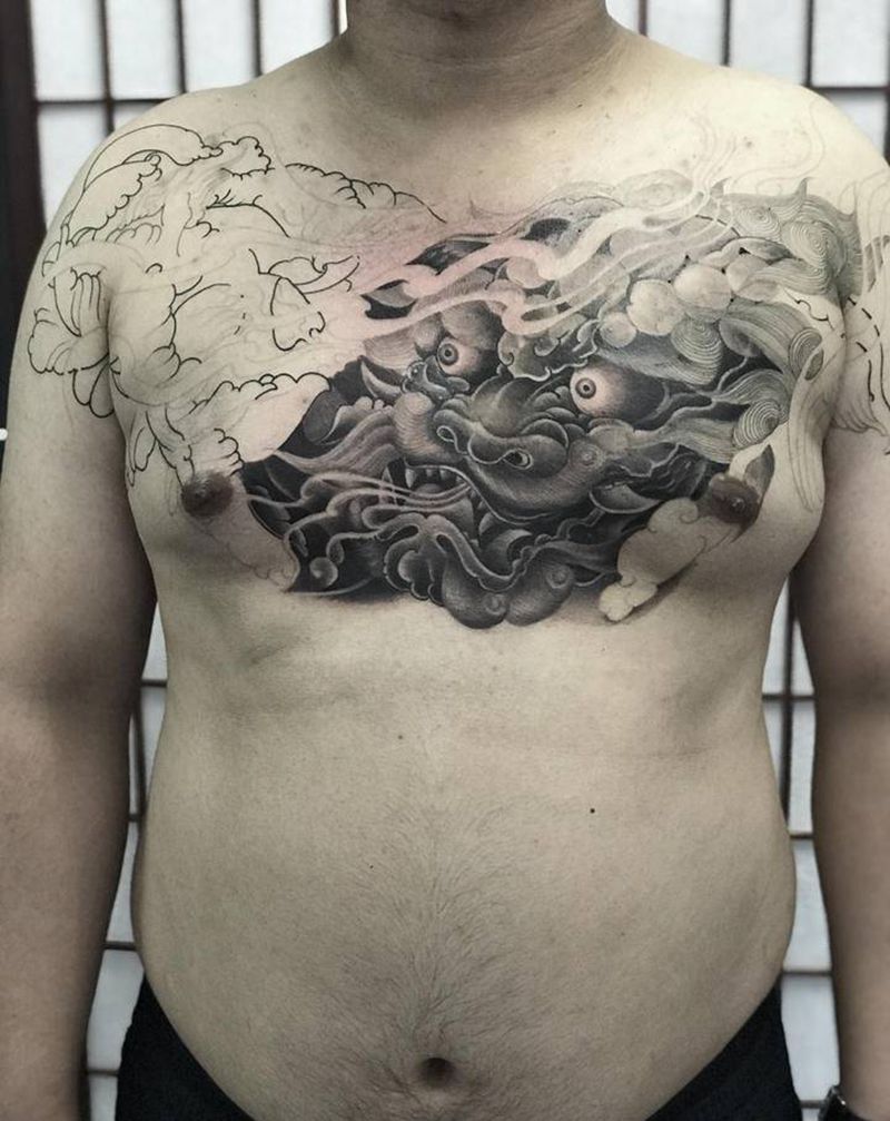 临摹山哥作品。未完纹身图片_新传统纹身图案