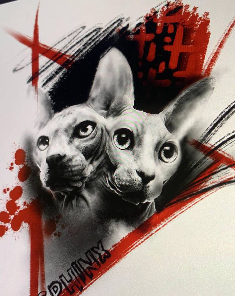 斯芬克斯纹身图片_欧美写实原创手稿纹身图案