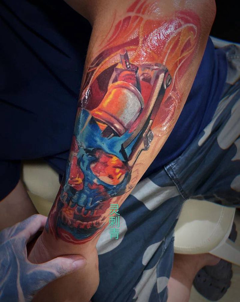 彩色作品纹身图片_手臂欧美写实纹身图案
