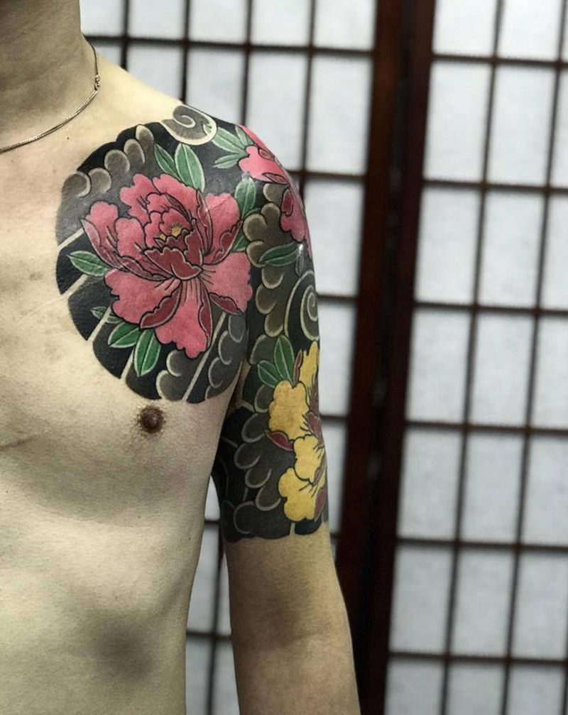 半胛纹身图片_老传统纹身图案