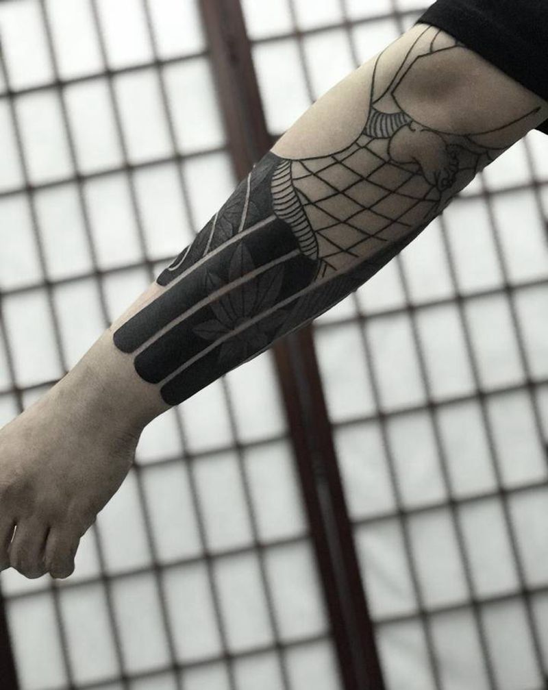 日式花臂未完纹身图片_老传统纹身图案